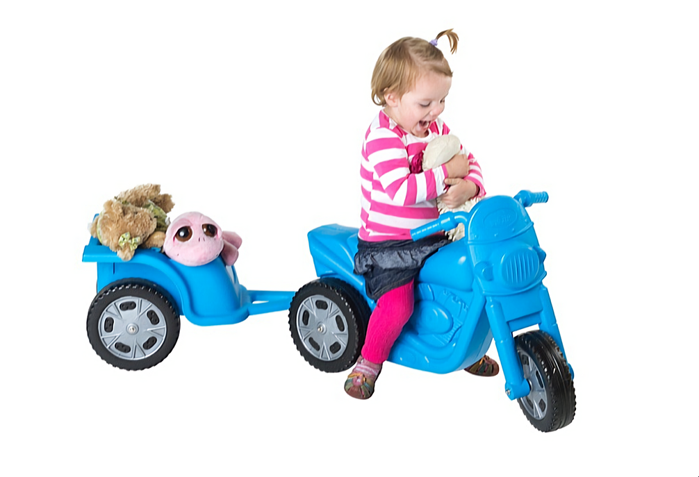 Big Jim Plastic Motorbike with Trailer - red